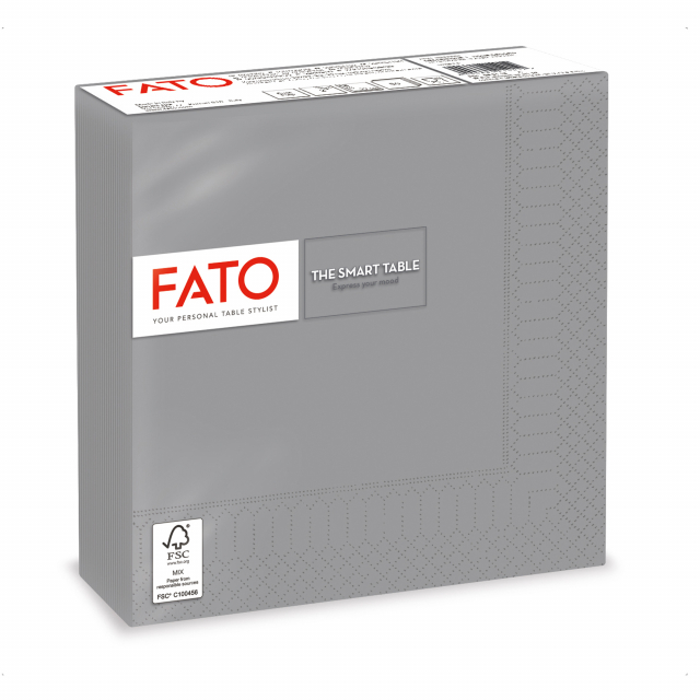 Confezione da 50 tovaglioli di carta 33x33cm. 2 Veli. Colore: grigio