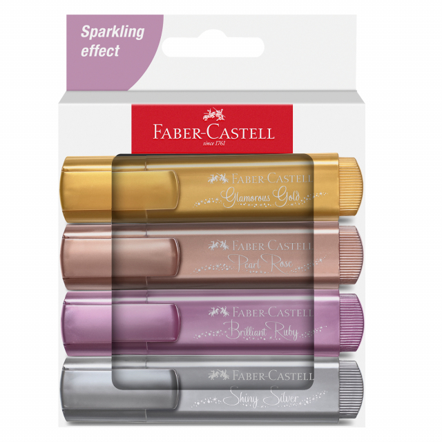 Evidenziatore ideale per tutte le carte comuni e speciali. Inchiostro a base d'acqua, larghezze di tratto: 1, 2 e 5mm. Fusto e cappuccio realizzati con plastica riciclata al 100%. Prodotto certificato a impatto zero.
Colori assortiti: glamorous gold, shi