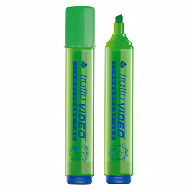 Inchiostro a base d'acqua che asciuga rapidamente su tutti i tipi di carta normale, autoricalcante e fax. Punta scalpello con tratto 1,0-5,0mm.
Colore: verde.