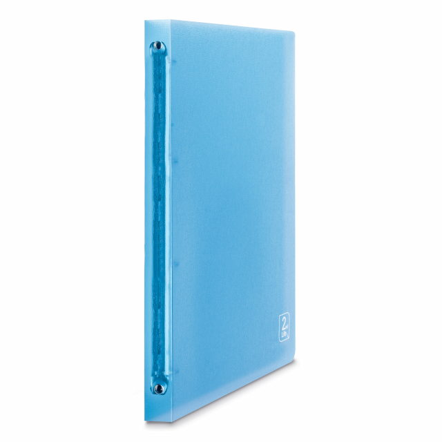 Realizzati in polipropilene traslucido, 100% riciclato. Copertina flessibile, dalla moderna texture "ghiaccio". Meccanismo a 4 anelli tondi. Formato utile 22x30cm. Formato esterno 28x32cm. 4 anelli da 15mm. Made in Italy.