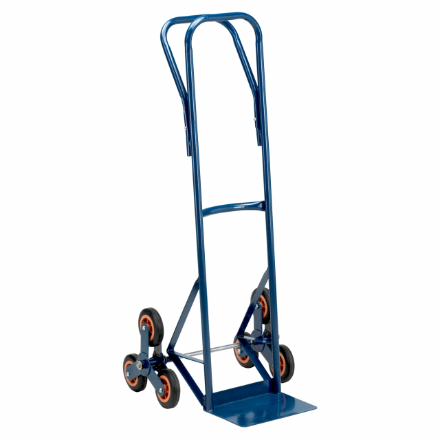 Carrello in acciaio verniciato di colore blu completo di supporto rotante a 6 ruote. Portata massima: 120kg. Dimensioni: 130x50x57cm. Ruota di ricambio: 91876. Articolo destinato ad esclusivo uso domestico. Non adatto ad uso pubblico.