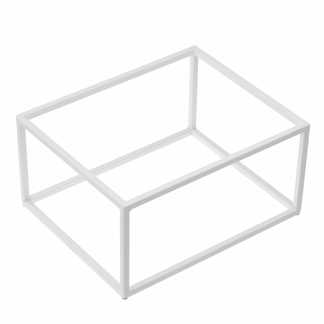 Stand buffet in metallo cromato bianco per i vassoi Venezia.