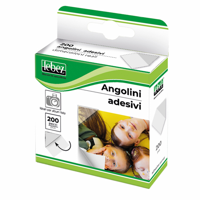 Angolini adesivi per foto in scatolina distributore da 200 angolini.