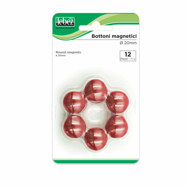 Bottoni magnetici diam. 20mm in blister.