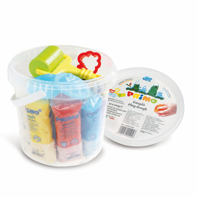 Pasta colorata a base di farina, morbida, 10 colori vivaci e facile da modellare. Divertente da utilizzare per creare forme diverse che possono essere poi rifuse insieme o conservate facendole essiccare. Non sporca le mani. Al contatto con l’aria tende a 
