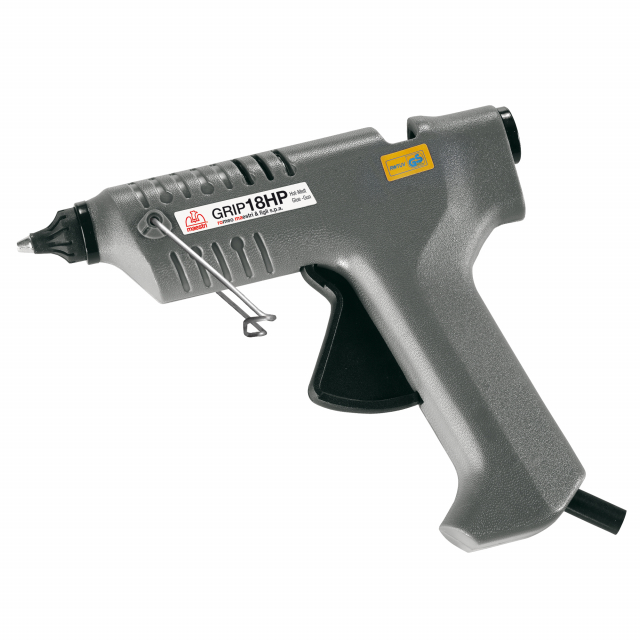Incollatrice elettrica per adesivi termofusibili, leggera e maneggevole. Adatta per applicazioni su legno, plastica, cartone, gomma e cuoio, riparazione di piastrelle e porcellane. Dotata di ugello antigoccia e cavalletto d’appoggio. Utilizza colla termof