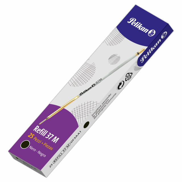 Refill nero per stiloforo con base in plastica (cod 26268). Formato unificato con punta media 1 mm.