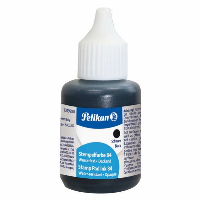 Flacone da 30ml di inchiostro per timbri in gomma. Speciale per timbrare su tessuto, cuoio, legno e fondi non assorbenti come metalli, plastiche. Asciuga rapidamente ed Þ resistente all acqua.