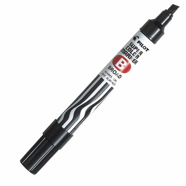 Marcatore universale con inchiostro permanente a base d’olio privo di xilene. Asciugatura rapida. Fusto in metallo. Punta in fibra acrilica.
Punta scalpello da 2mm. Tratto da 4,5mm.
Colore: nero.