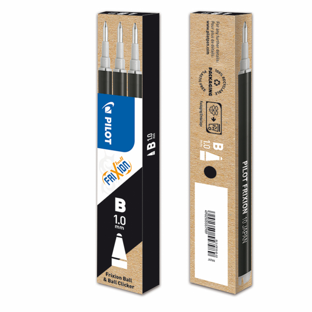 Refill per penna a sfera Frixion Ball, Clicker. Scrivi, cancelli, riscrivi e... ricarica! Refill per l'innovativa penna cancellabile che permette di cancellare l'inchiostro tramite la frizione della gomma alloggiata nell'estremità del fusto. NOVITA' PUNTA