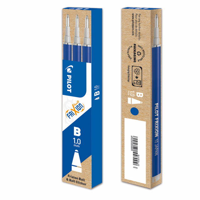 Refill per penna a sfera Frixion Ball, Clicker. Scrivi, cancelli, riscrivi e... ricarica! Refill per l'innovativa penna cancellabile che permette di cancellare l'inchiostro tramite la frizione della gomma alloggiata nell'estremità del fusto. NOVITA' PUNTA