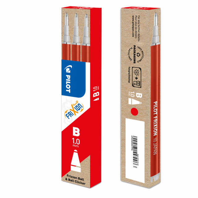 Refill per penna a sfera Frixion Ball, Clicker. Scrivi, cancelli, riscrivi e... ricarica! Refill per l'innovativa penna cancellabile che permette di cancellare l'inchiostro tramite la frizione della gomma alloggiata nell'estremità del fusto. NOVITA' PUNTA
