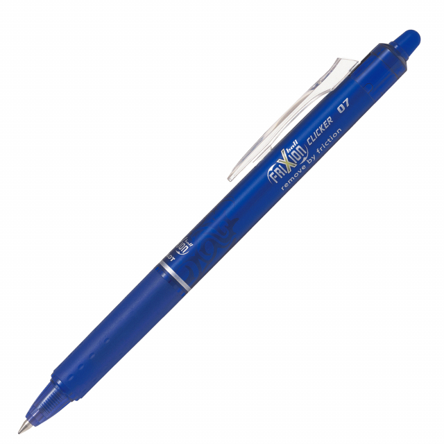 La rivoluzione nella scrittura: scrivi, cancelli e riscrivi con inchiostro termosensibile. Grip ergonomico.
Versione Clicker con sfera di carburo di tungsteno . Punta 0,7mm. Colore: blu.