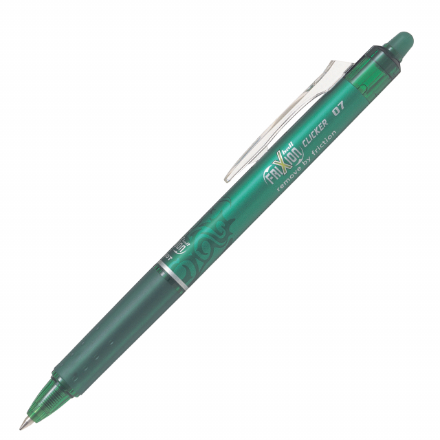 La rivoluzione nella scrittura: scrivi, cancelli e riscrivi con inchiostro termosensibile. Grip ergonomico.
Versione Clicker con sfera di carburo di tungsteno . Punta 0,7mm. Colore: verde.