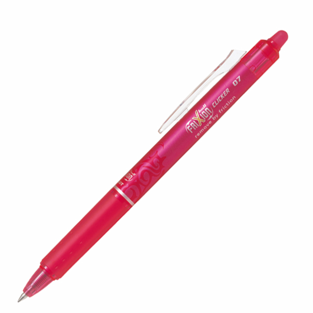 La rivoluzione nella scrittura: scrivi, cancelli e riscrivi con inchiostro termosensibile. Grip ergonomico.
Versione Clicker con sfera di carburo di tungsteno . Punta 0,7mm. Colore: rosa.