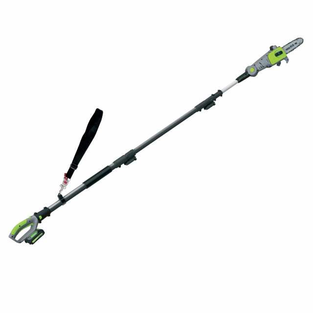 Il potatore telescopico a batteria Li-ion è adatto per le attività di manutenzione delle aree naturali, in particolare per la potatura. E' fornito con una batteria da 20V - 2 Ah e relativo caricatore standard. Profondità di taglio 200mm. Lunghezza variabi
