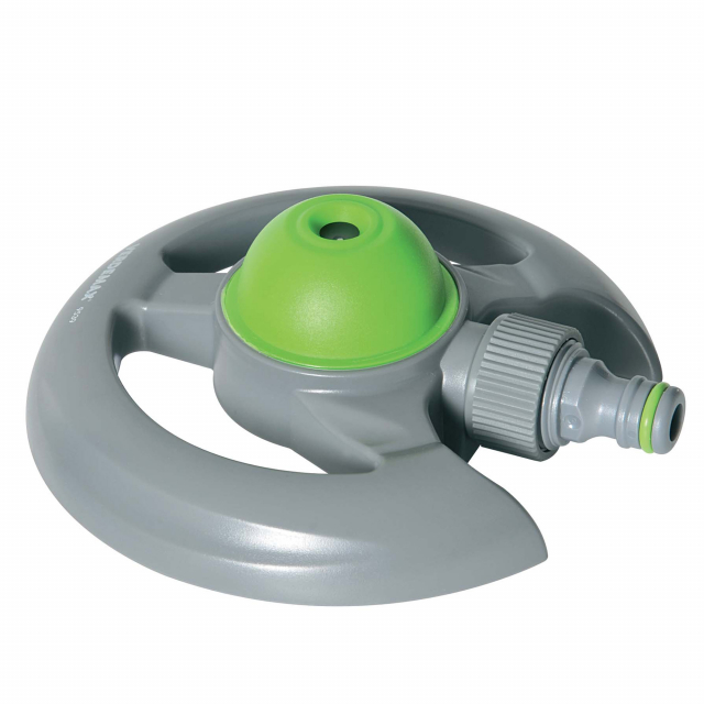 Irrigatore a spruzzo in materiale plastico antiurto, silenzioso e semplice da usare. Irrigazione circolare con spruzzo fino a 8m per per coprire una superficie di 50mq.