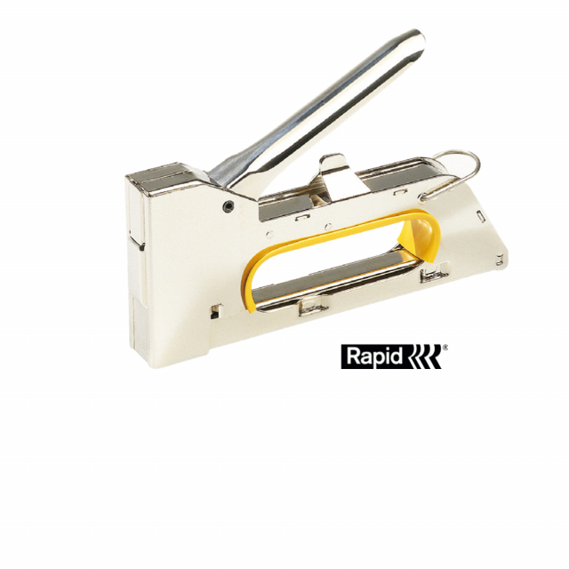 Fissatrice R23 professionale in acciaio. Adatta per lavori semplici di rivestitura. Ricarica dal basso. Non ci sono parti scollegate. Senza contraccolpo. Capacità carica: 156 punti. Profondità di cucitura 4-8mm. Utilizza punti 13/4-8.