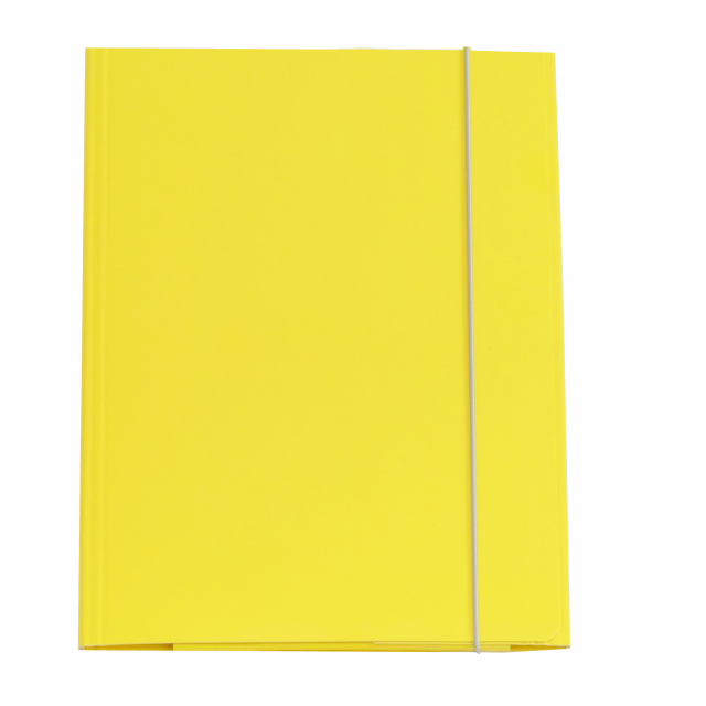 Cartella a 3 lembi Starline in cartone plastificato dai colori brillanti. Dorso cordonato. Chiusura con elastico di colore grigio chiaro. Struttura in cartoncino 600g/m² rivestito da una pellicola lucida in PP. Robusta e resistente ideale per conservare,