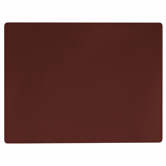 Sottopiatto rettangolare con bordo doppio cucito.
 Dimensione: 41xH31cm.