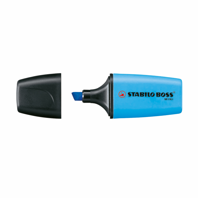 La versione mini del classico STABILO BOSS. Colore: blu.