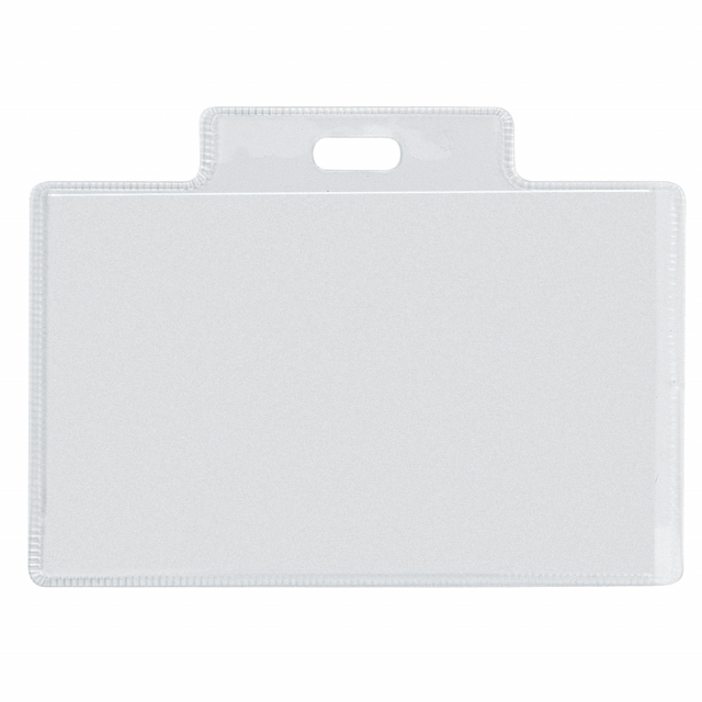Porta nomi in PVC trasparente, alto spessore, adatti a congressi, riunioni, visite guidate. Senza pinzette. Apertura lato corto. Formato contenuto 95x60mm.