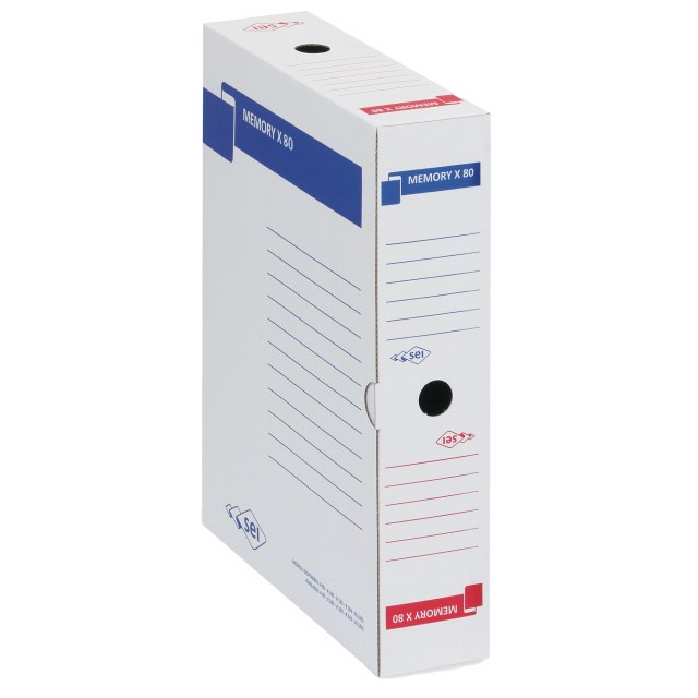 Scatole in cartone riciclato al 90% rivestito in kraft bianco. La speciale struttura ad alta resistenza permette una durata maggiore. Montaggio automatico. Archiviabili in 3 posizioni e dotate di 3 fori d'estrazione. Stampa a due colori con inchiostri a b
