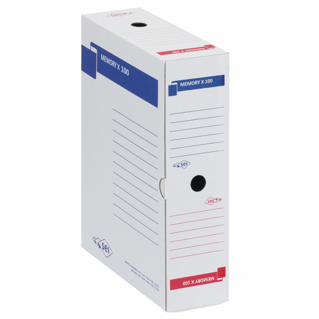 Scatole in cartone riciclato al 90% rivestito in kraft bianco. La speciale struttura ad alta resistenza permette una durata maggiore. Montaggio automatico. Archiviabili in 3 posizioni e dotate di 3 fori d'estrazione. Stampa a due colori con inchiostri a b