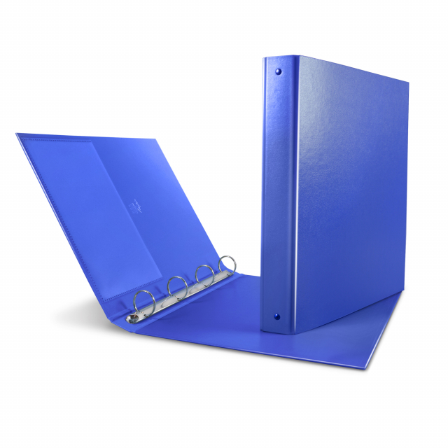 Raccoglitore in Stratopan®-P (cartone interamente rivestito in polipropilene) con tasca interna e meccanismo a 4 anelli a Q Ideale per la scuola e per l'ufficio. Formato esterno: 275x320 mm. Formato contenuto: 220x300 mm (A4). Dorso: 65 mm