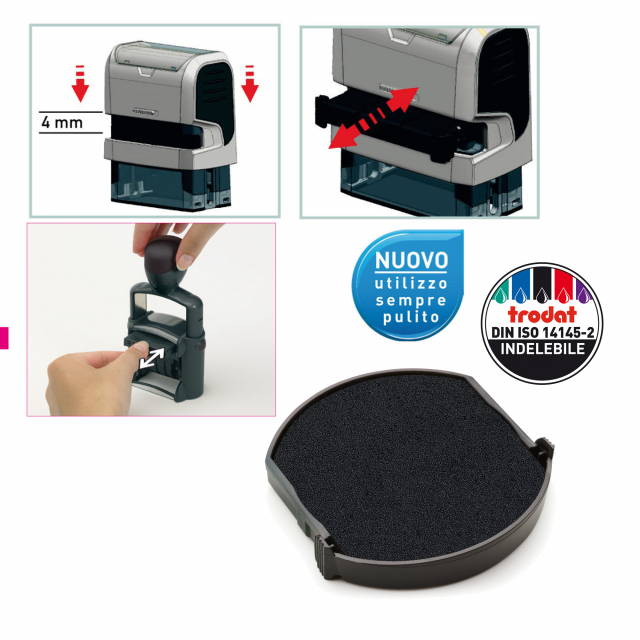 Cuscinetto inchiostrato per timbri: printy 4638