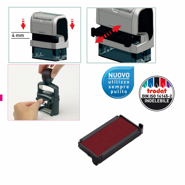 CUSCINETTO INCHIOSTRATO PER PRINTY 4912, 4912 Typo