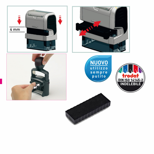 CUSCINETTO INCHIOSTRATO PER PRINTY 4912, 4912 Typo