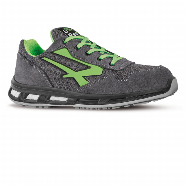 Scarpe antinfortunistiche basse, leggere e comode u power della linea Red Lion, con tomaia in nylon ultra traspiranti e morbida pelle scamosciata, puntale in alluminio, antiperforazione, antiscivolo e suola PU/PU infinergy. Dispositivo di protezione indiv