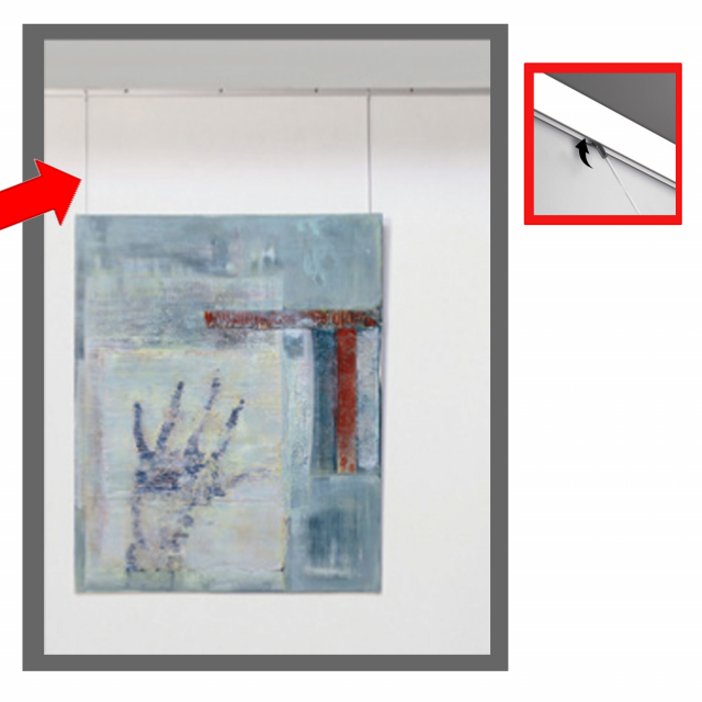 Cavo in nylon trasparente cm 150 per sistemi porta quadro Arte System. Utilizzabile in aggiunta ai kit cod.77109.