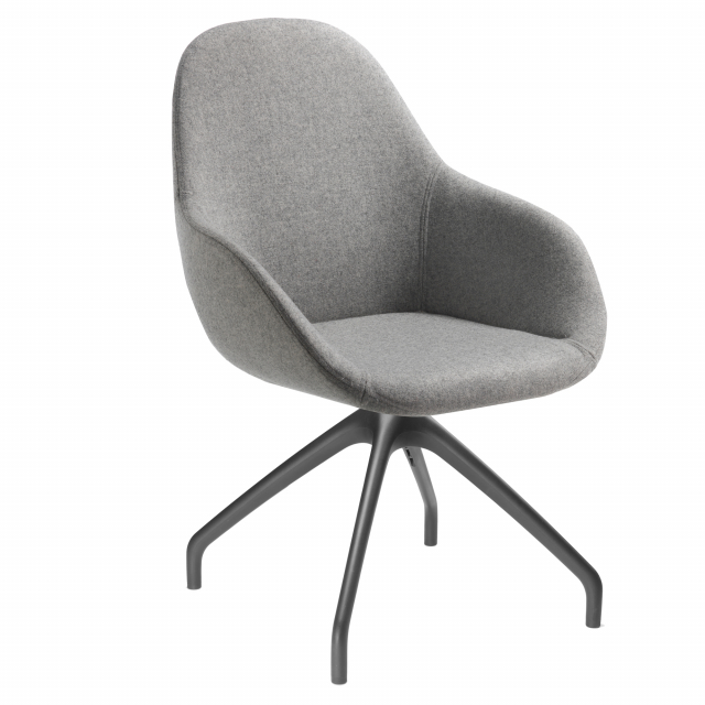 Poltrona grande comfort direzionale cucita artigianalmente con schienale fisso. Rivestimento seduta in tessuto "SUPER - King L" 100% TREVIRA reazione al fuoco classe 1.  Alt.tot.: 77cm; Prof.tot.: 62cm; Alt.schienale: 38cm; Larg.schienale: 47cm; Larg.sedu