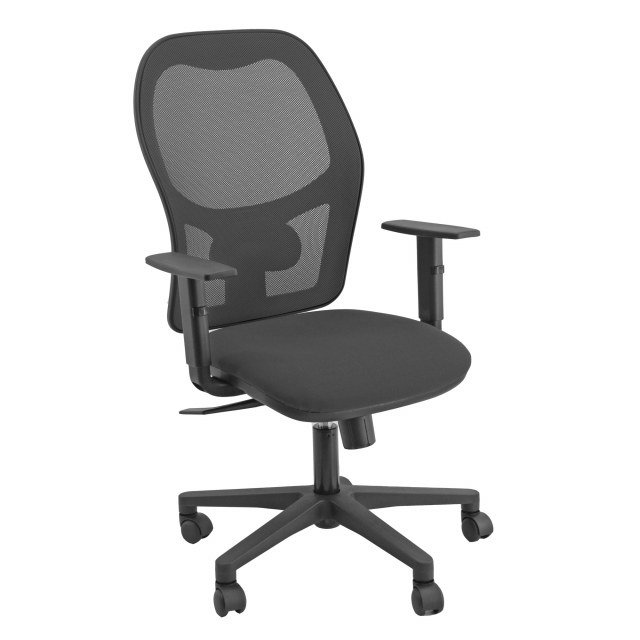 Seduta ergonomica synchro con meccanismo sincronizzato a 3 blocchi con anti shock. Certificata en 1335 tipo b. Tessuto 100 % ppl.