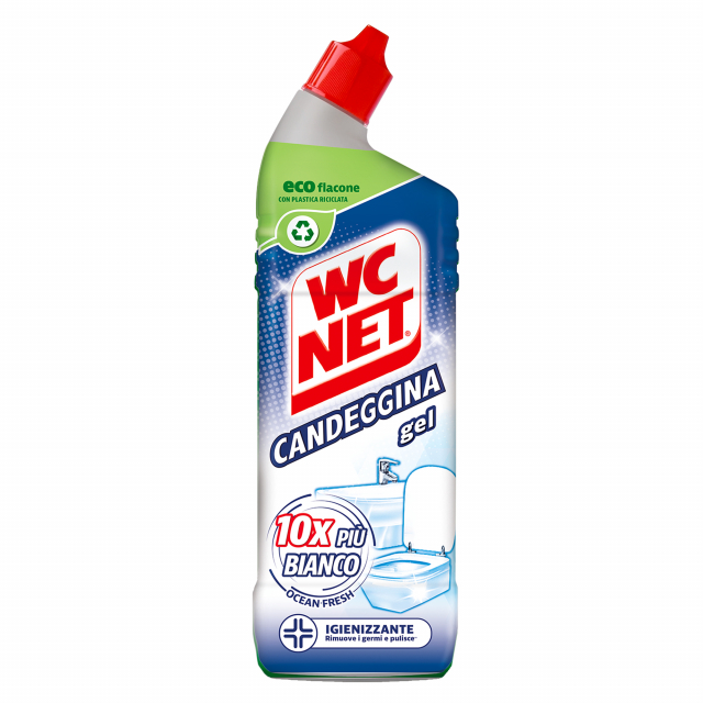 Detergente specifico per WC. Grazie alla sua formula gel aderisce meglio e pi¨ a lungo alle pareti del WC rimuovendo in tutta sicurezza germi e batteri. Due profumazioni.