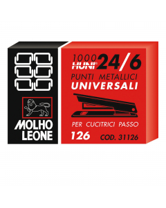Scatola da 1000 punti 24/6 per cucitrici.