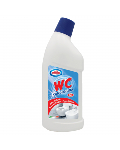 Detersivo specifico per WC e sanitari. Grazie alla sua formula gelatinosa, sbianca, pulisce ed igienizza perfettamente il water ed i sanitari, distruggendo germi e batteri. La forma del tappo, a getto direzionale, consente di raggiungere i punti più diffi