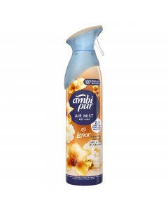 Deodorante per ambienti ed elimina odori. Nuovo pack e formula ottimizzata per ridurre gli sprechi e mantenere l'efficacia del prodotto nel corso del tempo. Contenuto 185ml. Profumazione: oro e fiori di vaniglia. Bottiglia riciclabile.