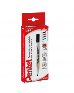 Astuccio 4 colori. Inchistro a base d'alcool senza toluene e xylene. Colori brillanti. Facile da cancellare. Fusto in plastica con cappuccio quadrato anti rotolamento. Facile da cancellare. Non lascia aloni. Buon rapporto qualità-prezzo.
Punta 4,4mm- coni