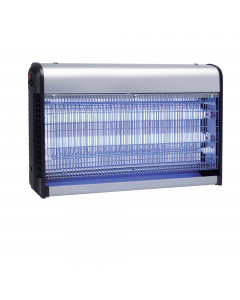 Le lampade LED di ZanzaZap costituiscono un attrattivo irresistibile per gli insetti volanti attivi nelle ore serali e notturne. 
Alimentazione 230V. Consumo 31 Watt. Scarica elettrica 2500 Volt. 
Area di copertura max 300mq. 
Misure: 66,5x32,5x9,6cm.
Att