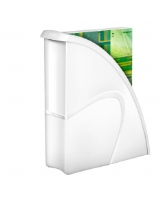 Portariviste CepPro Gloss dal design originale finemente realizzato in colori vivaci dai contrasti lucido/opaco. In polistirene antiurto 100% riciclabile. Accesso ai documenti facilitato dal bordo di soli 2cm. Dimensioni: 26,5x31cm - dorso 8cm.