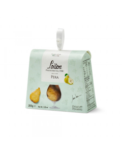 Burroso frollino con la pera che conferisce freschezza d'aroma a un biscotto che davvero non ha uguali, in astuccio 200g Loison.