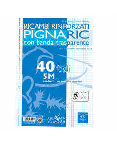 Ricambi bianchi con foratura universale nel formato A4 (21 x 29.7 cm). Carta 80 gr, certificata PEFC. Con banda rinforzata trasparente.