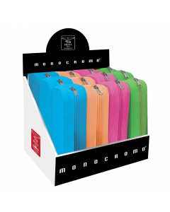 Astuccio rettangolare in morbido silicone con finitura Soft Touch. In 4 colori fluo assortiti (azzurro, arancione, giallo, verde). Dimensione: 80x200x60mm