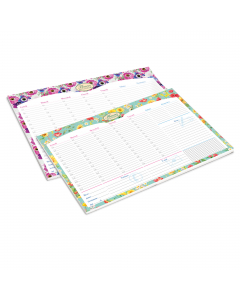 Desk planner settimanale da scrivania. Realizzato in carta da 70gr, 60 fogli. 2 fantasie assortite.