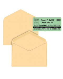 Busta gialla non internografata 80gr senza finestra.