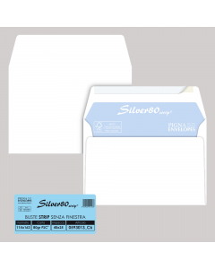 Busta bianca internografata 80gr senza finestra con strip.