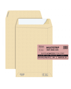 Busta a sacco Kraft Avana 100gr. Con strip.